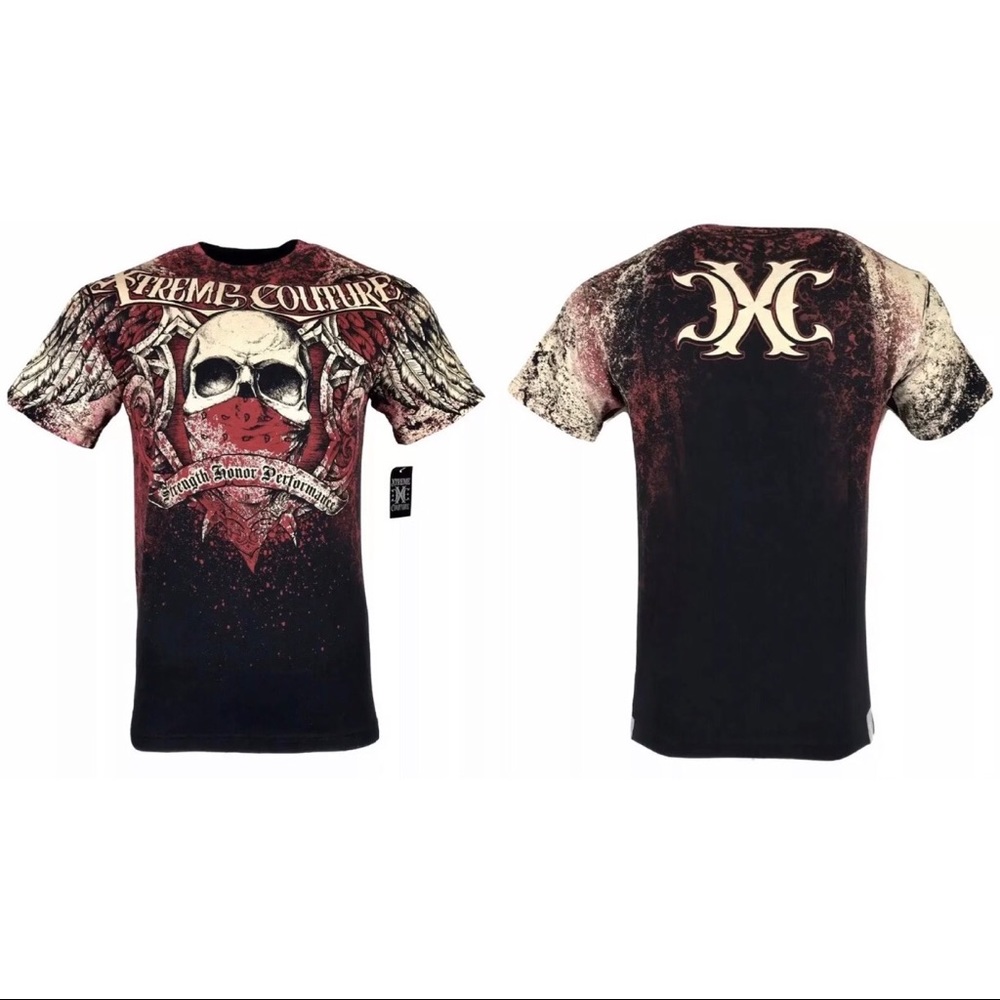 Xtreme Couture by Affliction Men's T-Shirt ORTHODOX Skull Biker - Picture 2 of 7